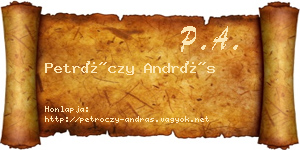 Petróczy András névjegykártya