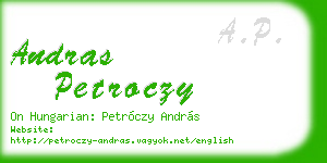andras petroczy business card
